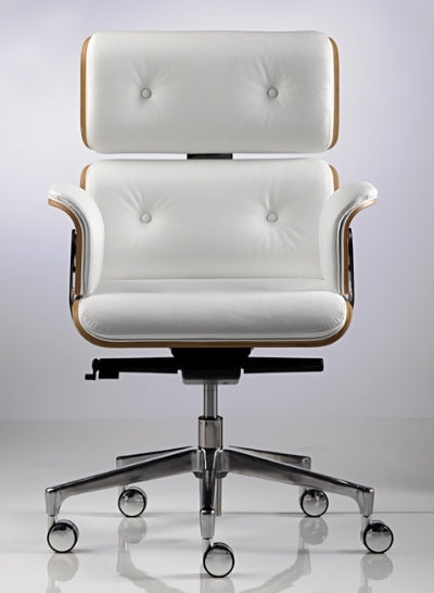 white leather office chair made in Italy