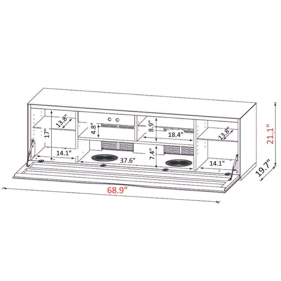 Modern Flat TV Stand XL