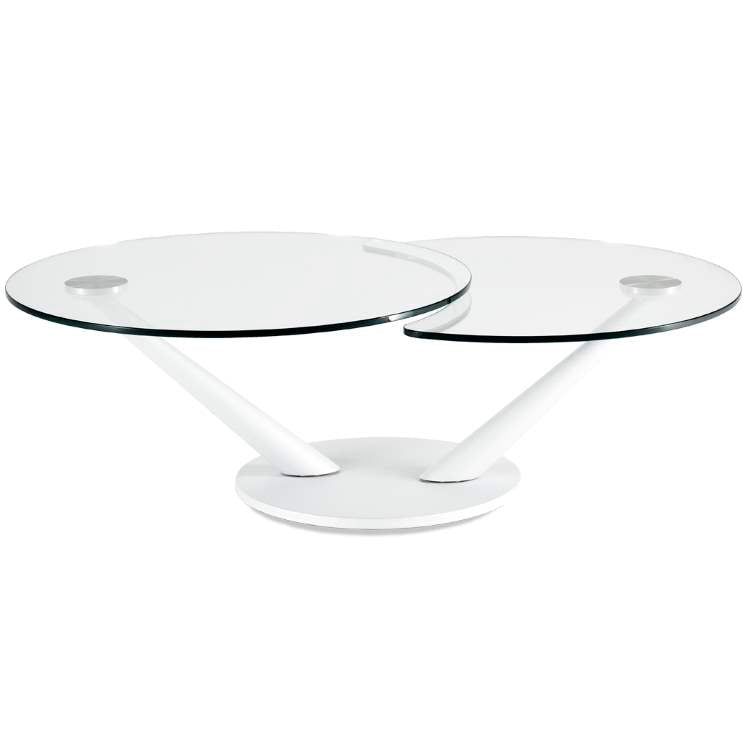 Round glass topped dining table made in Italy