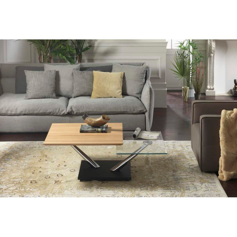 Cassius Coffee Table - coffee table with  2  swiveling  glass  tops made by Naos