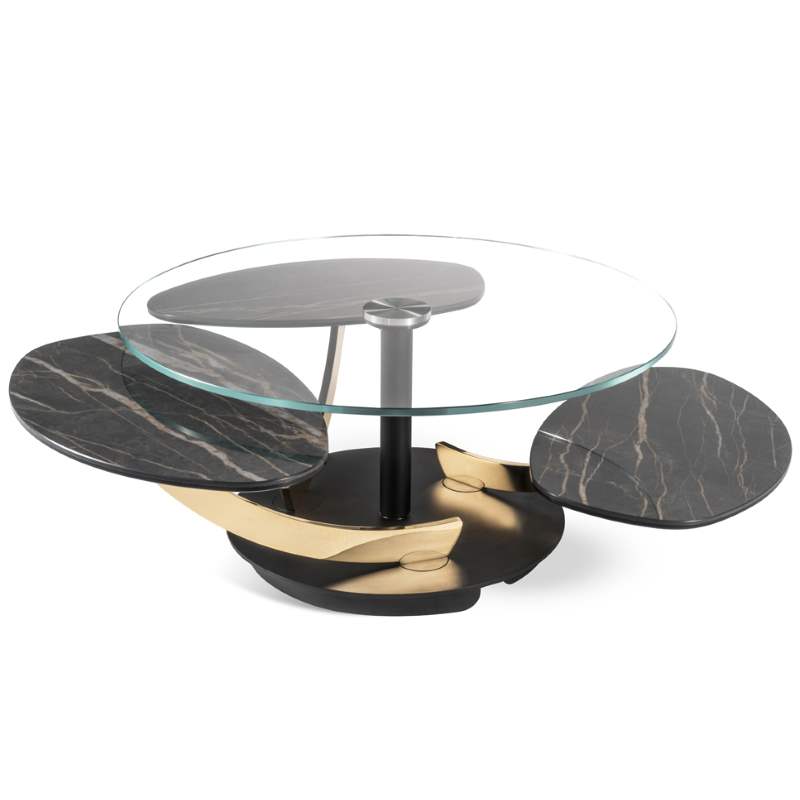 Petres - modern Italian glass  coffee table with luxury styling by Naod made in Italy