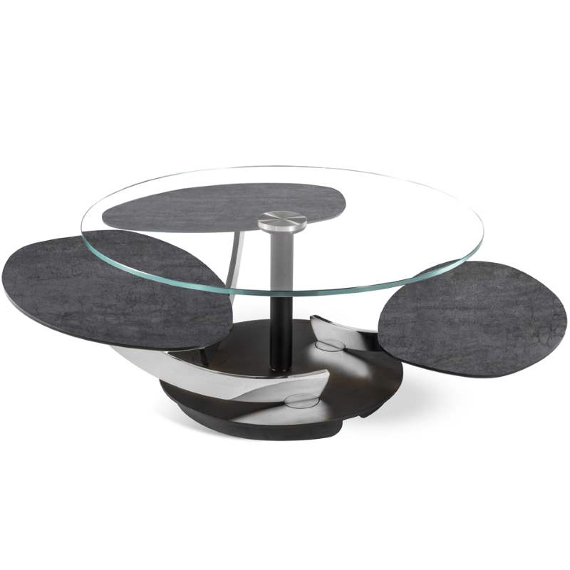 Stone and glass coffee table made in Italy
