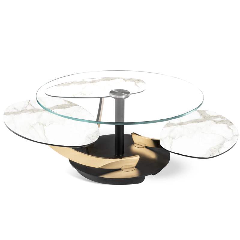 All glass top version of the Petres coffee table by NAOS