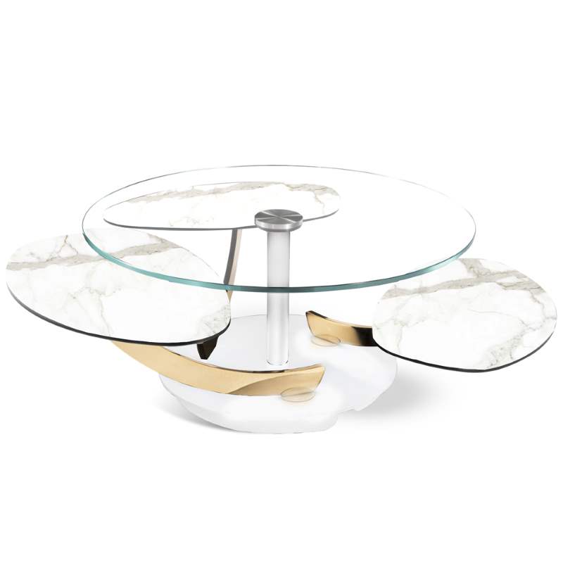 Italian designer coffee table with glass tops