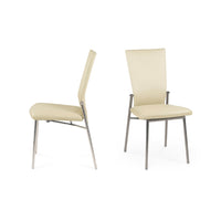 Glisette Side Dining Chair with cream colored material