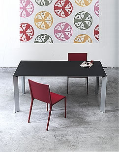Kristalia Nori Dining Table With Red Chairs