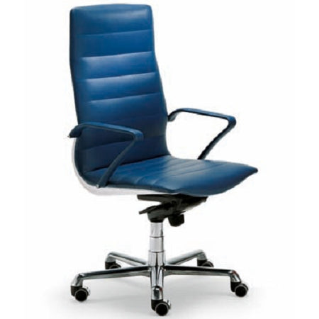 Verona Executive Office Chair - blue Italian leather chair