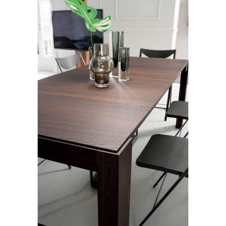 angled view of Italian dining table