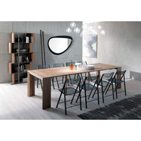 Italian dining table with chairs around it
