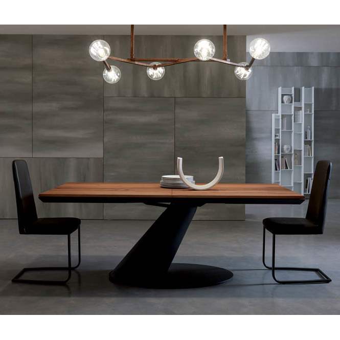 Expandable  dining  table  with  wood top  by Ozzio Italia