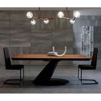 Expandable  dining  table  with  wood top  by Ozzio Italia