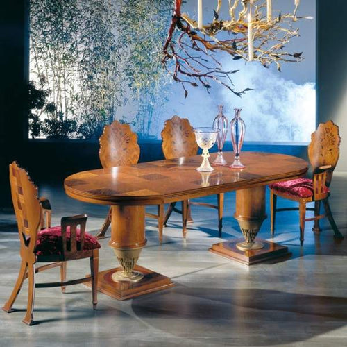 “Quadrifoglio” Table TA32 - High-end expandable wooden dining table by Carpanelli