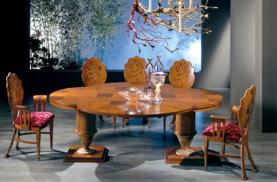 beautiful Italian dining room full of luxury furniture