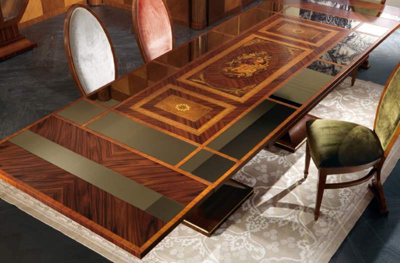 Luci della ribalta' extendible table with mirrors TA27