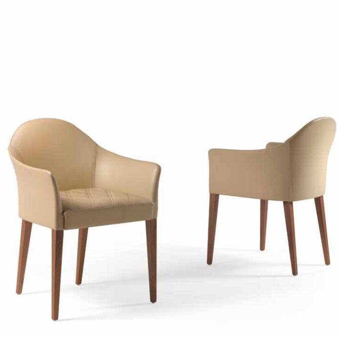 Tan leather luxury dining chairs