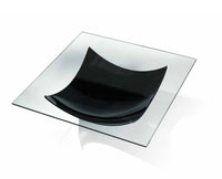 Vela 40 - luxury coffee table with glass top and black base