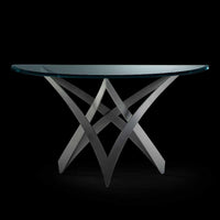 Infinito Console - Luxury console with glass  top and metal base by Reflex