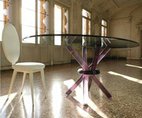 Arlequin 72 - Luxury Dining table with glass top and Murano glass base by Reflex