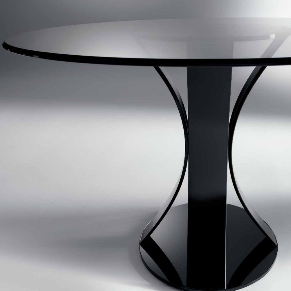 Barrique 72 Dining table with dark glass made in Italy by Reflex