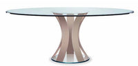Italian dining table with tan glass legs