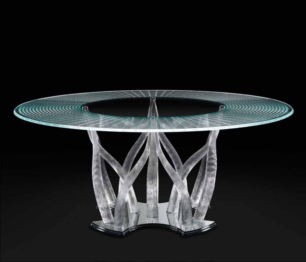 Flambe 72 - Italian dining table made from glass