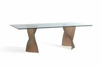 Gaudi 72 - Luxury Dining table with glass top and glass base by  Reflex