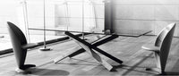 Mikado 72 Luxury Dining table by  Reflex with glass top