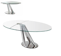 Policleto Jazz - designer Italian dining table with chrome base