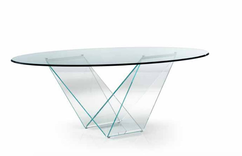 Prisma 72 Luxury Dining table by Reflex with clear base