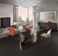 Vele 72 - Luxury Dining table with glass  top made in Italy  by Reflex