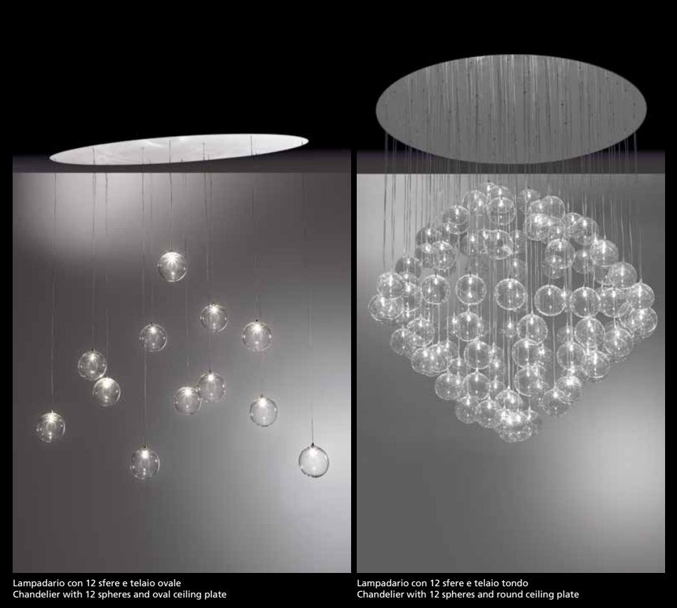 Bulles Chandelier with different glass balls