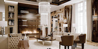 modern Italian living room with luxury designer furniture