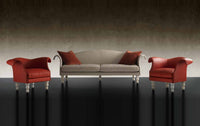 Casanova Sofa Collection - Sofa with murano  glass legs and quilting by  Reflex