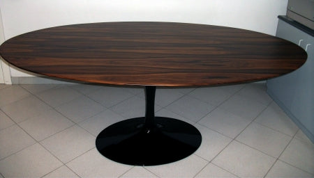 Eero Saarinen Dining Table with dark wood top