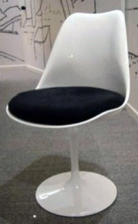 White Dining chair with black seat made in Italy