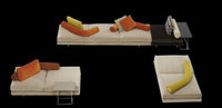 View of all separate pieces to the Luxury modern modular sofa by Il Loft made in Italy