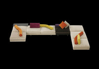 View of the armless and backless Luxury modern modular sofa by Il Loft made in Italy