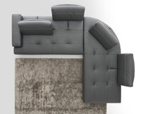 Overhead view of Italian sofa with adjustable backrests