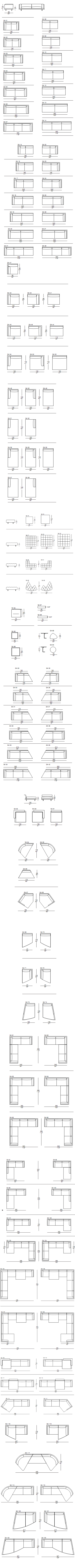 measurements of Modern Luxury sectional by Il Loft made in Italy