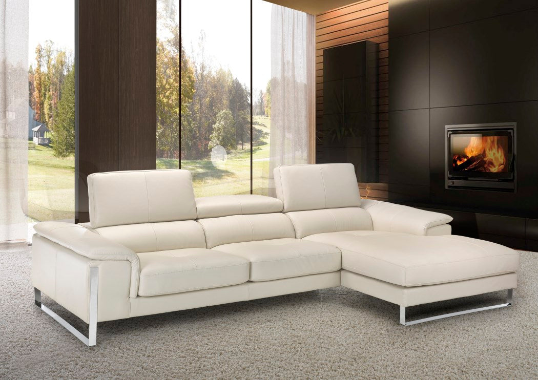 white leather sectional Italian sofa